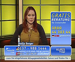 Nadja Berger liest live bei Astro TV in den Runen