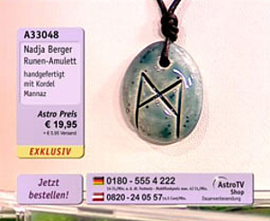 Das handgefertigte Runenamulett Mannaz der Runenmeisterin Nadja Berger